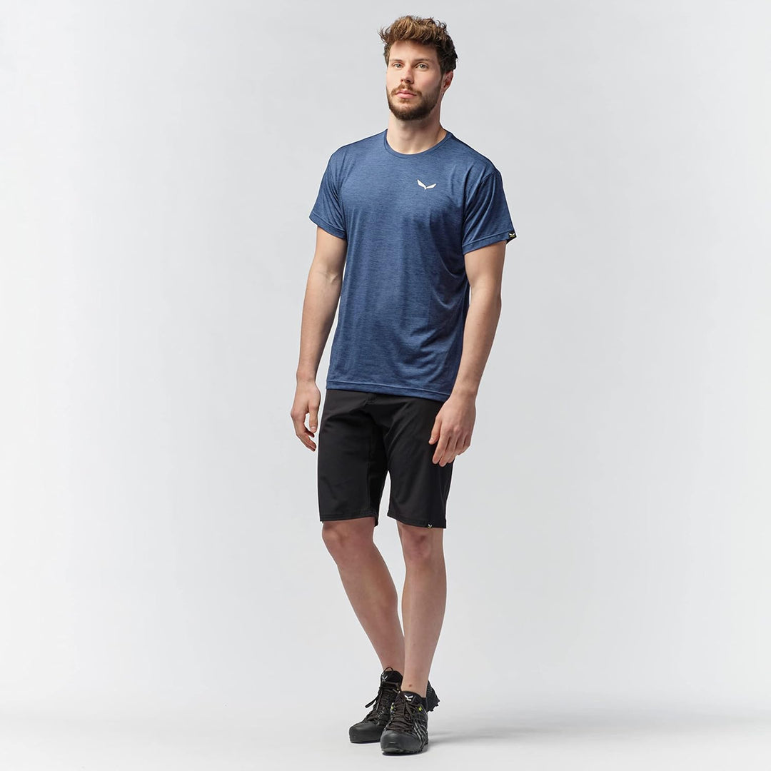 Salewa Herren Puez Melange Dry M S/S Tee Hemden & T-shirts 3XL Dark Denim Melange, 3XL Dark Denim Me