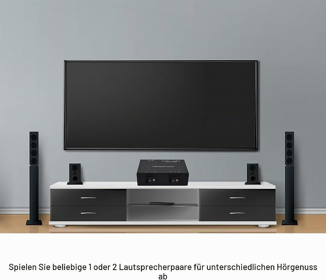 ADWITS 2-Kanal-Passivlautsprecherauswahl, 2-Zonen-Soundverteilerbox-Hub, unterstützt bis zu 150 W/Ka