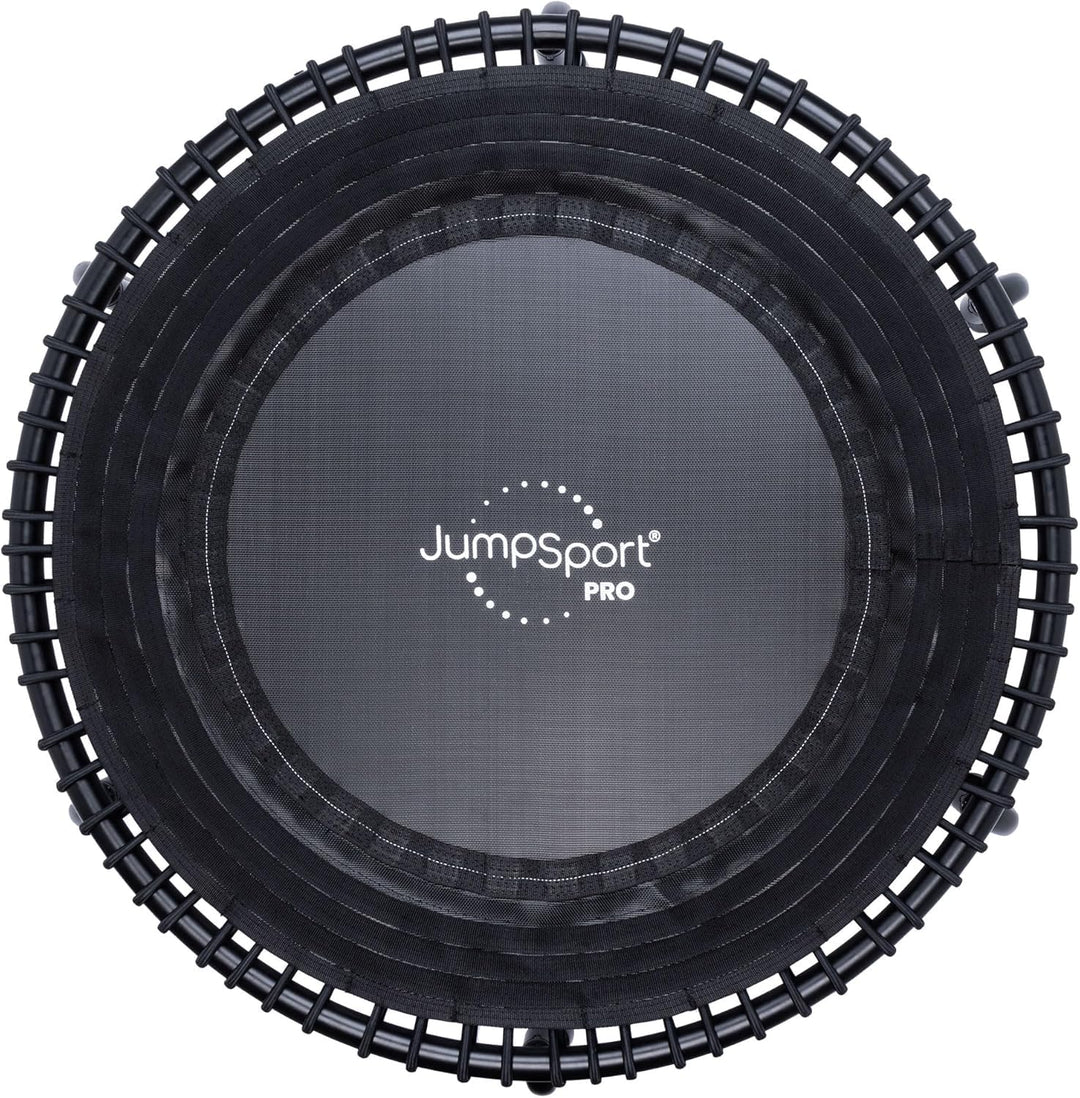 JumpSport Fitnesstrampolin, M350 PRO Premium Minitrampolin mit Einzelgummiseilen, Indoor Trampolin,