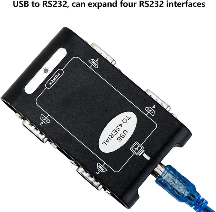 USB-zu-Seriell-Adapter, 4-Port-RS232-USB-zu-Seriell-Adapter-Hub COM Serial-Port-Karten für Laptops,