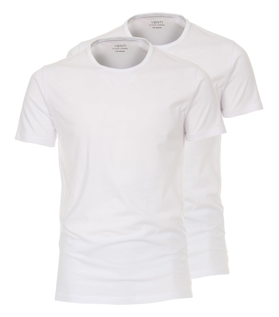 Venti Herren T-Shirt Halbarm Doppelpack 012500 Pflegeleicht XS Weiss, XS Weiss