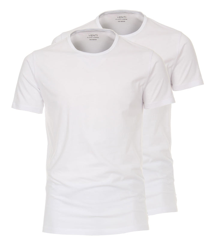 Venti Herren T-Shirt Halbarm Doppelpack 012500 Pflegeleicht XS Weiss, XS Weiss