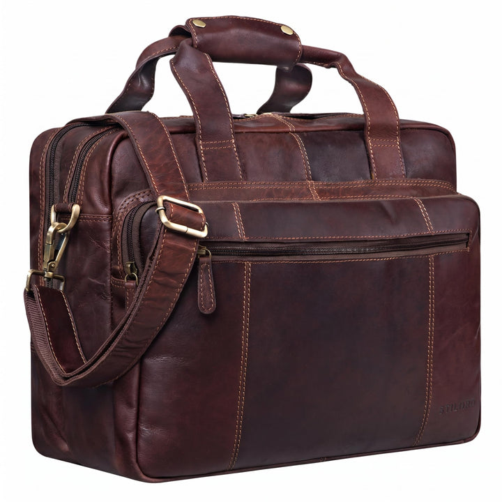 STILORD 'Experience' Vintage Lehrertasche Leder gross für Herren Damen XL Aktentasche Business Schul