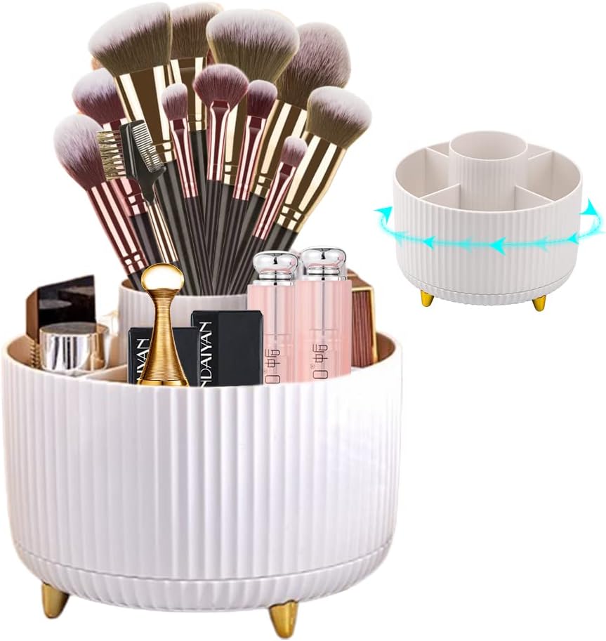 Kosmetik Make Up Organizer, 360°Drehbarer Pinsel Organizer, Kosmetikregal, Lidschattenpinsel Lippens