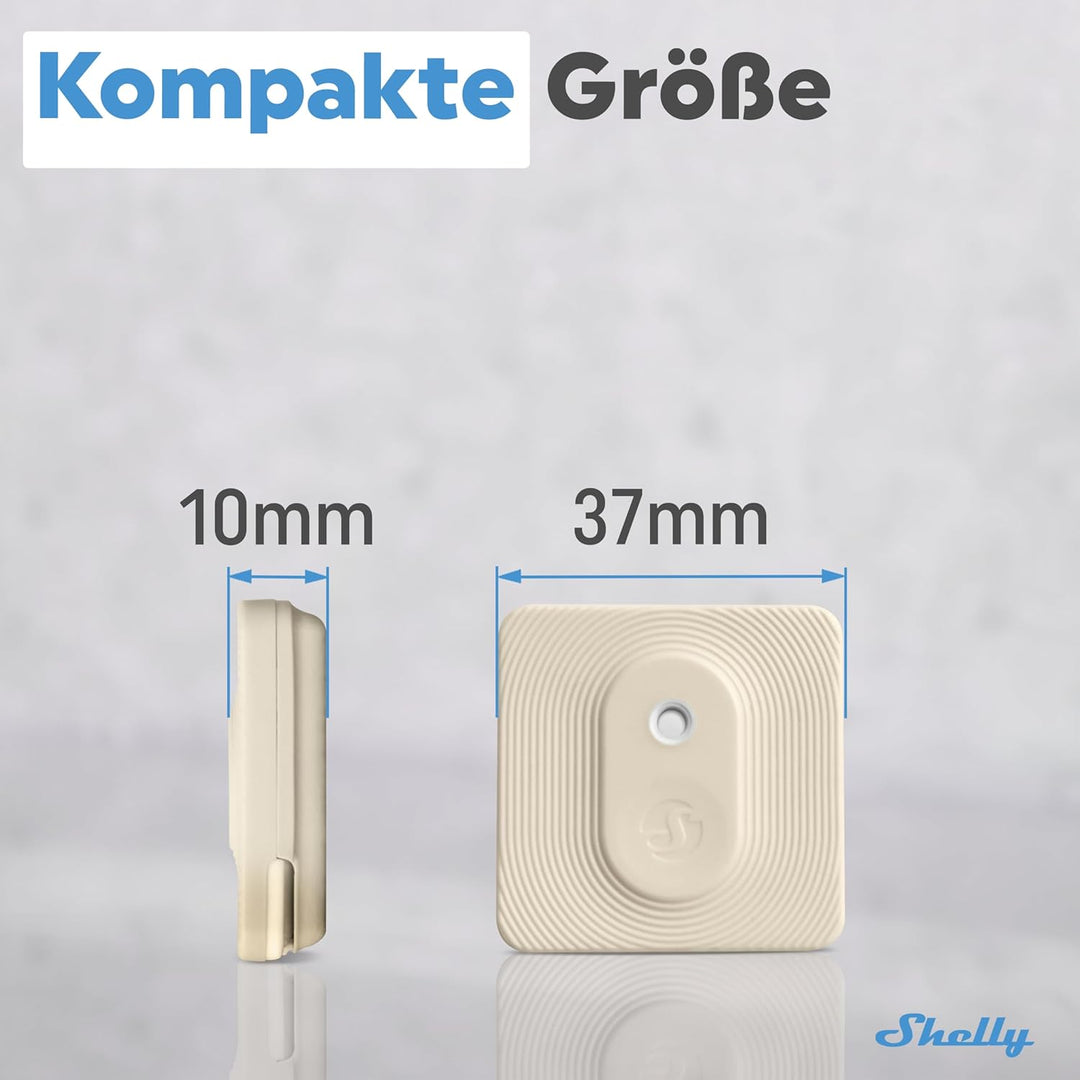 Shelly Blu H&T Ivory | Bluetooth-gesteuerter Temperatur- und Luftfeuchtigkeitssensor | Spritzwasserg