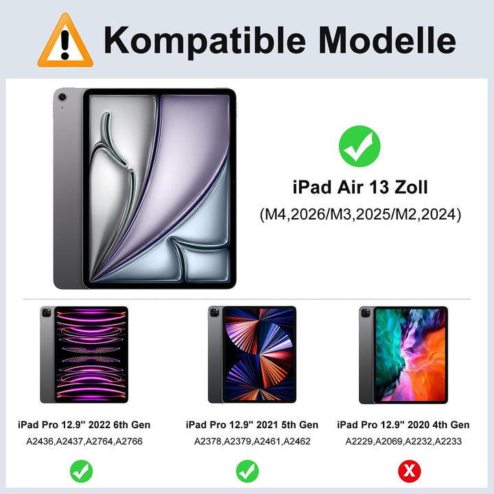 JADEMALL Magic Keyboard Hülle für iPad Air 11" M4 2026/M3 2025/M2 2024 - Deutsches QWERTZ Layout Tas