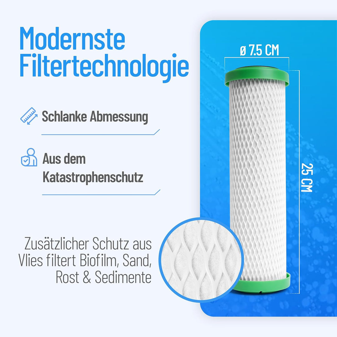 NPure Schadstoff-Wasserfilter | passend carbonit Vario, Sanuno | bis 3 Liter/Minute | gesinterte Akt