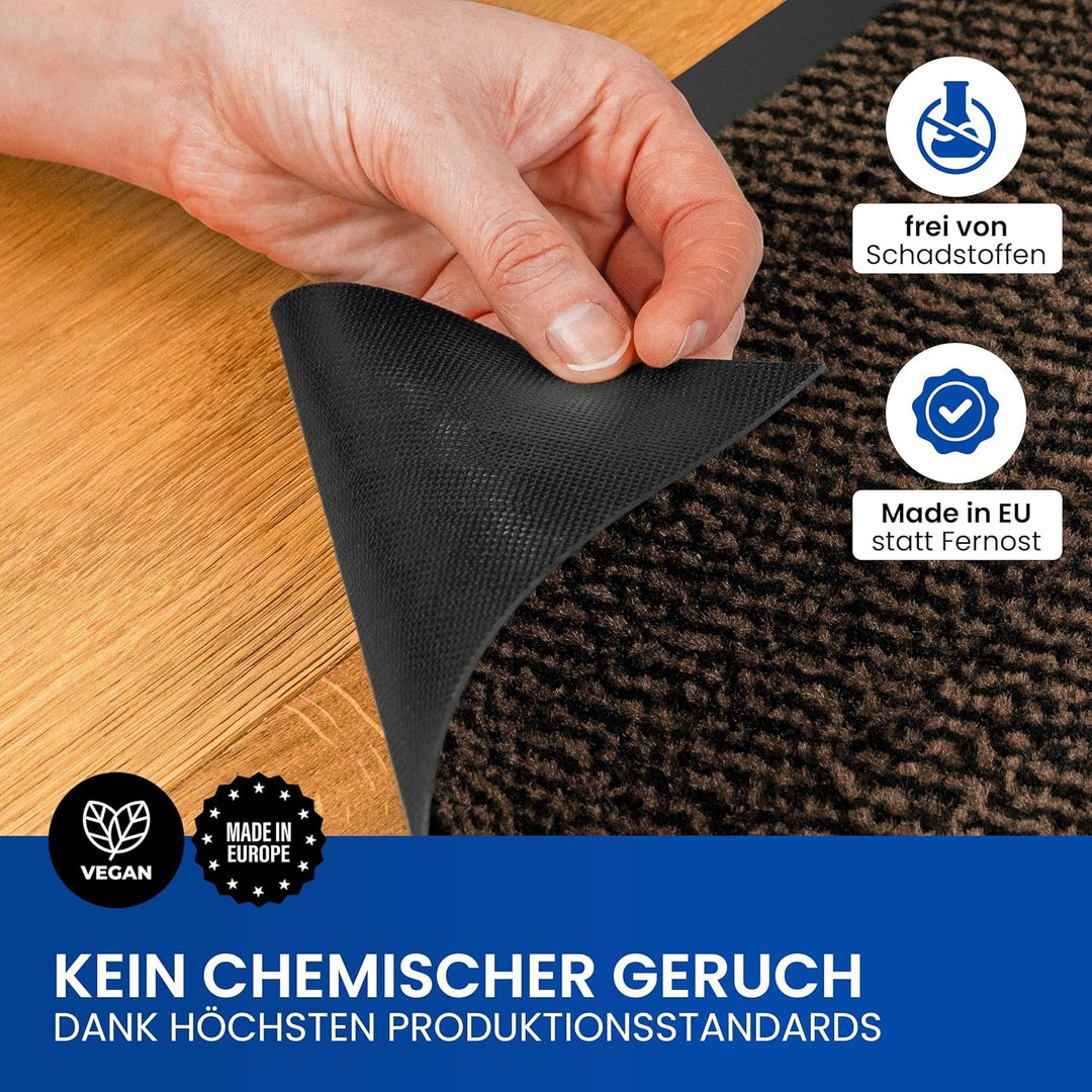 Gentle North Hochwertige Fussmatte beige schwarz 60x90cm gross für Innen &amp; Aussen - Schmutzfangmatte