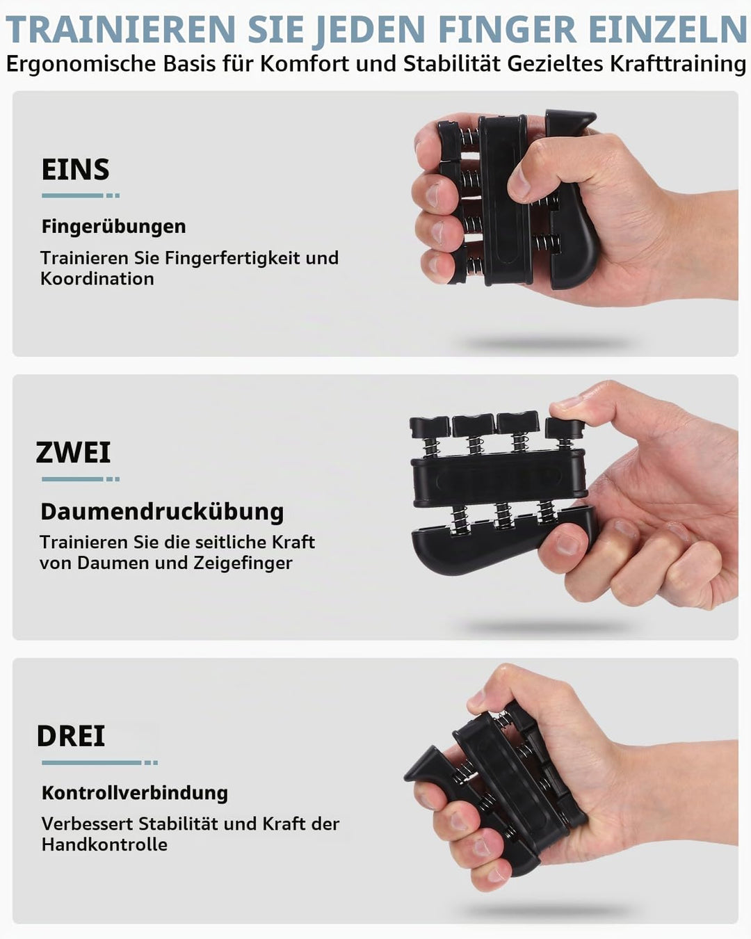 10 Stück Fingertrainer Knetball Handtrainer、knetball für hände therapie、Arthrose Training, Stärkung