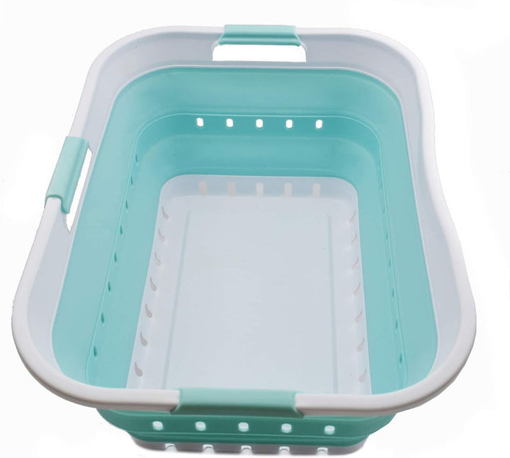 SAMMART 42L Collapsible Plastic Laundry Basket - Foldable Pop Up Storage Container/Organizer - Porta