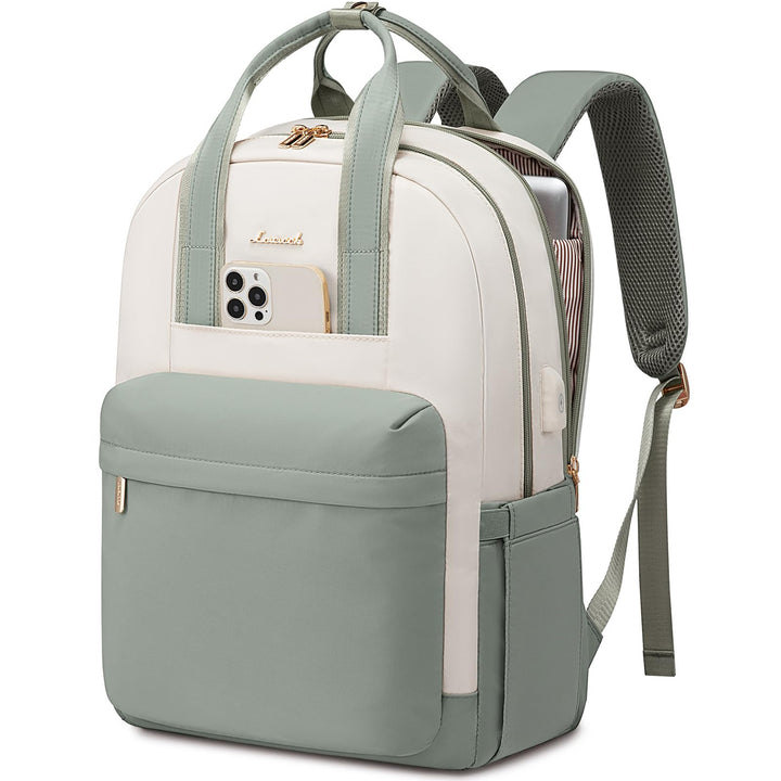 LOVEVOOK Rucksack Damen Gross, 17,3 Zoll Laptop Schultasche Mädchen mit Laptopfach, Wasserdicht Reis
