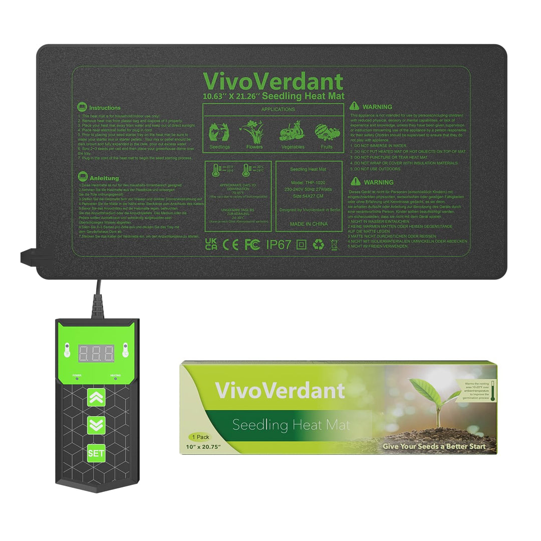 Heizmatte für Pflanzen, mit Thermostat und Timer-Funktion für die Keimung von Setzlingen und als Hei