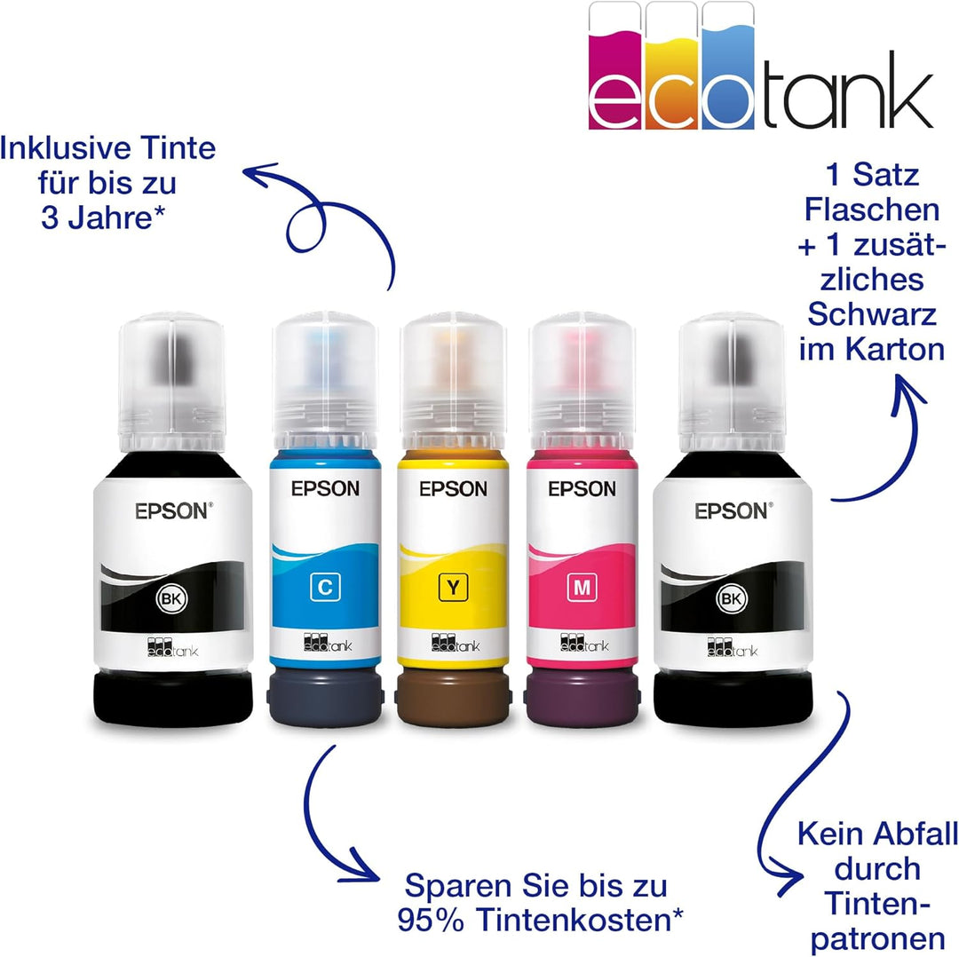 EcoTank ET-2850 A4-Multifunktions-Wi-Fi-Tintentankdrucker, mit einem im Lieferumfang enthaltenen Vor