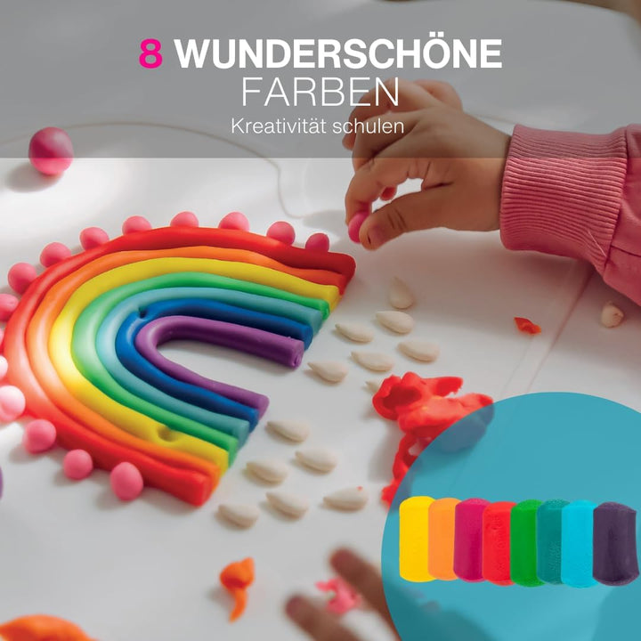 8er Knete Set inklusive 2 Bastelkarte Rosa I Für Kinder ab 1 Jahr I I 8 Farben 8er Set Rosa, 8er Set