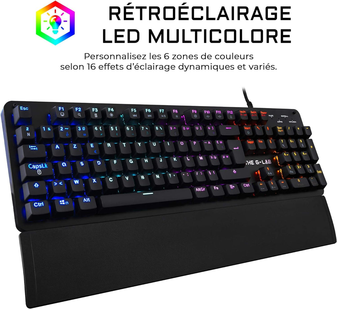 THE G-LAB Keyz Carbon-E RGB Mechanische Gaming-Tastatur (Blauer Schalter) (schwarz)