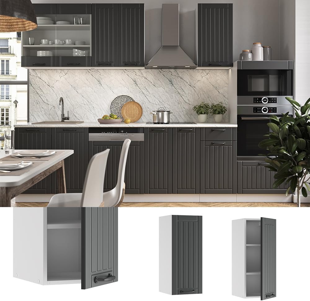 Vicco Hängeschrank Fame-Line, Anthrazit Landhaus, 30 cm, zur Kombination mit weiteren Modulen der Fa