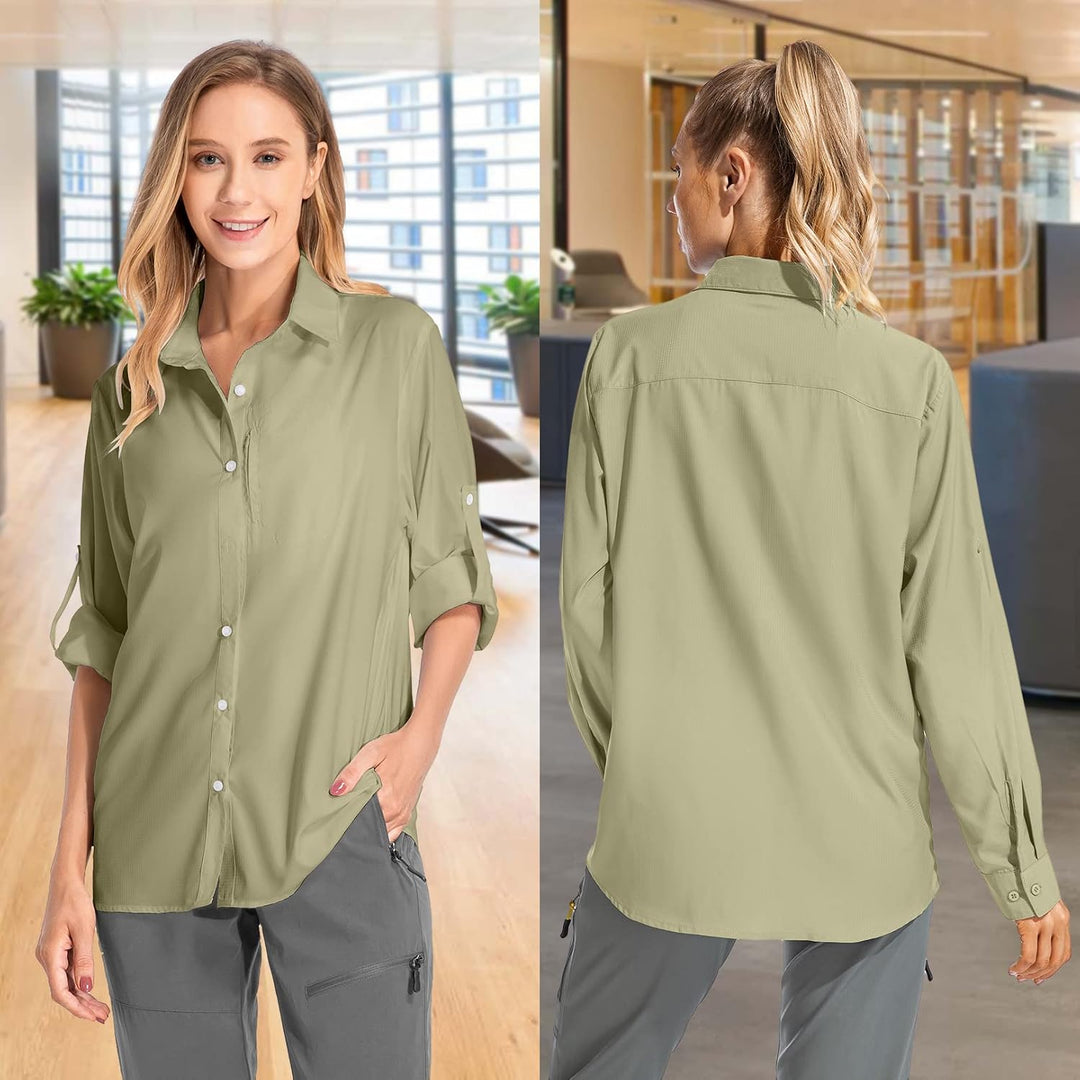 yeyity Damen Hemdbluse UV Schutz Langarmshirt Damen Schnell Trocknende Sport Shirts Wandershirt Safa