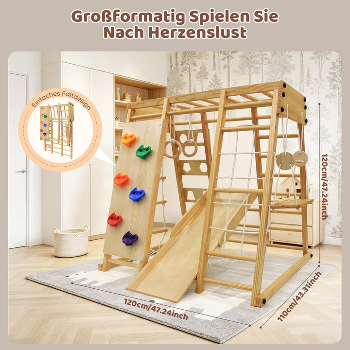 Maxi Klettergerüst für Drinnen & Draussen, Wasserfestes und Schmutzabweisendes Grosses Spielplatz, 1