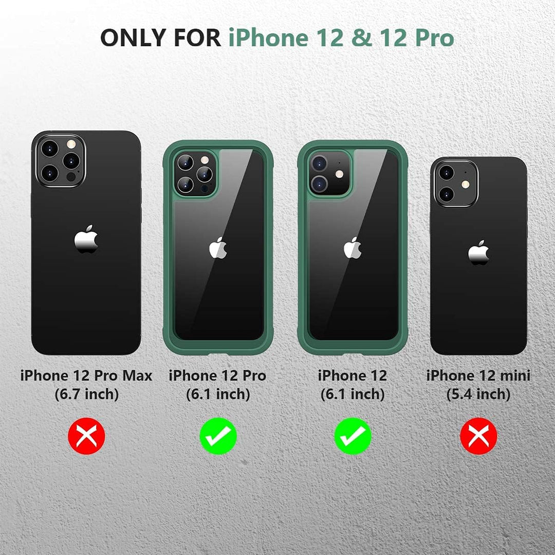 Miracase 360 Grad Hülle Kompatibel mit iPhone 12/12 Pro (6.1 Zoll), Ganzkörper Schutzhülle mit einge