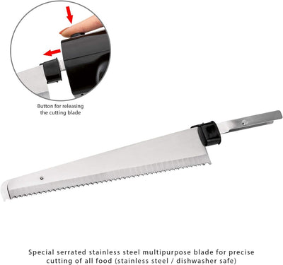 Elektromesser Küche Elektrisches Messer für Fleisch Küchenmesser Elektrisch für Gefriergut (Edelstah