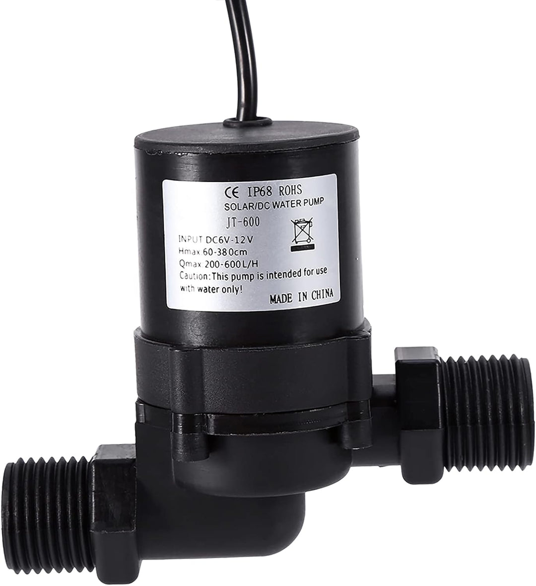Dioche Wasser umwälzpumpe, 12V Warmwasserpumpe Solarumwälzung 600L/H Solarwasserumwälzpumpe Bürstenl