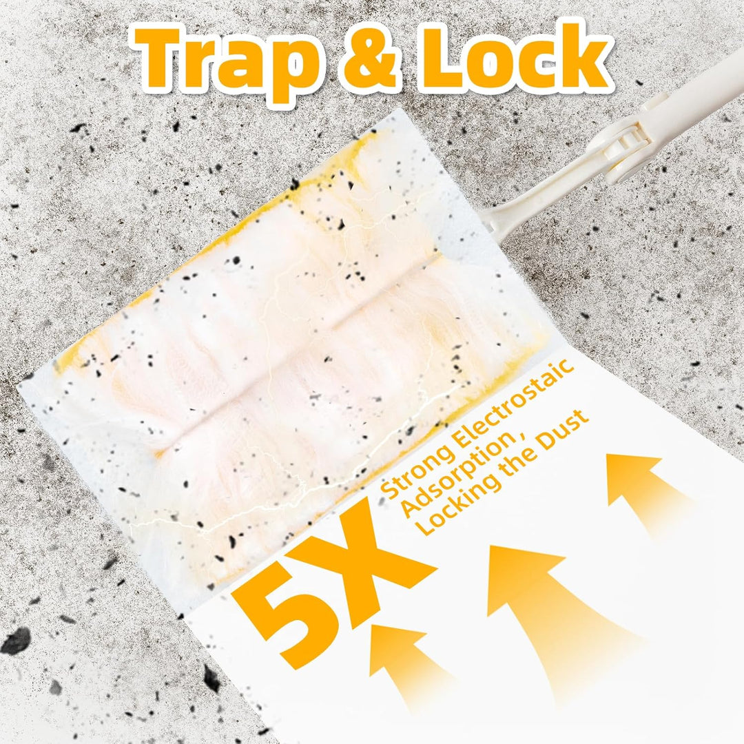 Loveco 51 Stück Kompatibel für Swiffer Staubmagnet Nachfüllpack, 180° Einweg Staubwedel für Swiffer