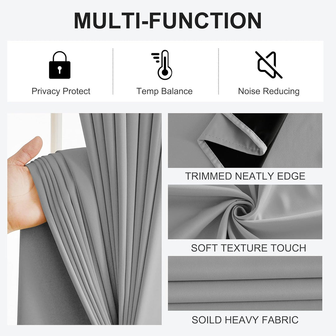 PONY DANCE Lichtundurchlässige Gardinen mit Ösen Thermovorhang gegen Hitze 2er Set H 145 x B 140 cm