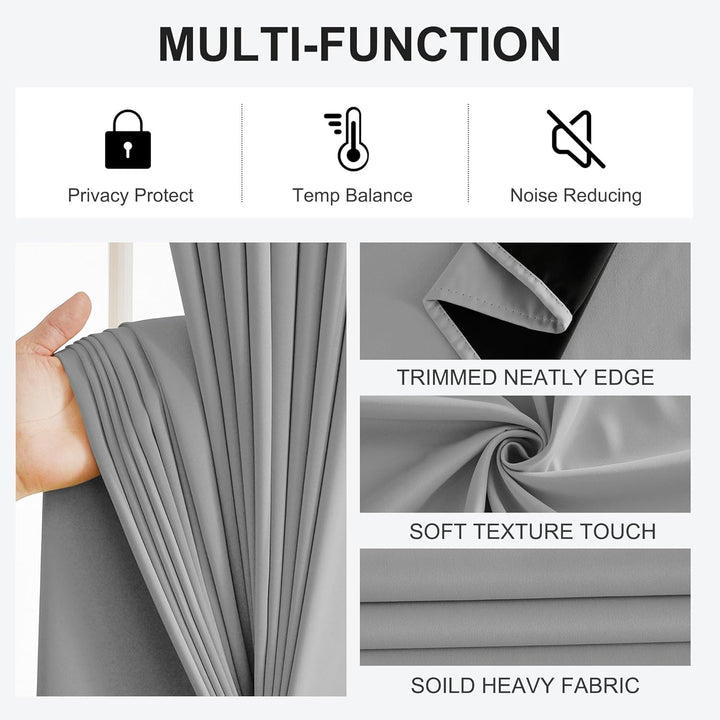 PONY DANCE Lichtundurchlässige Gardinen mit Ösen Thermovorhang gegen Hitze 2er Set H 145 x B 140 cm