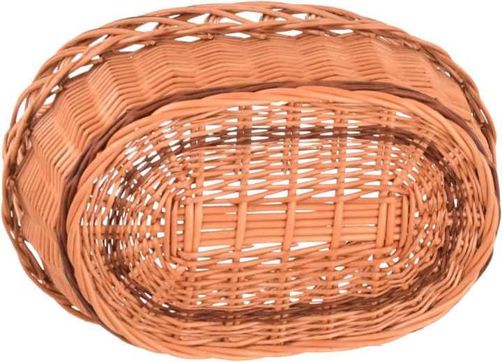 Weidenkorb einkaufskorb 37 x 40 x 20cm, Korb geflochten aus Weide, Picknickkorb, Pilzkorb, Tragekorb