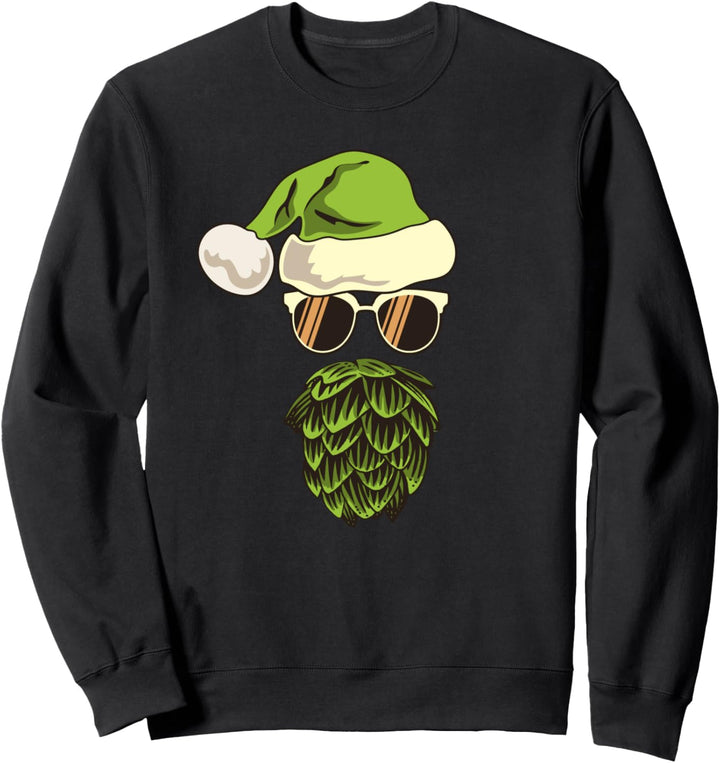 Weihnachten Hopfen Bart Bier Sonnenbrille Weihnachtsmütze Sweatshirt