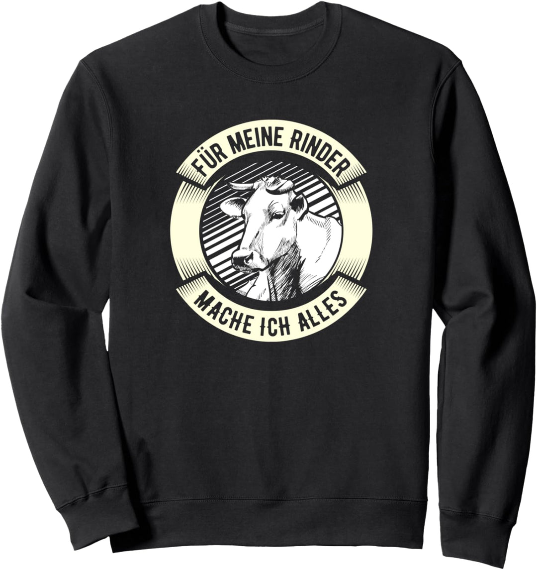 Landwirt Rinder Kuh Motiv mit Spruch für Bauern Sweatshirt