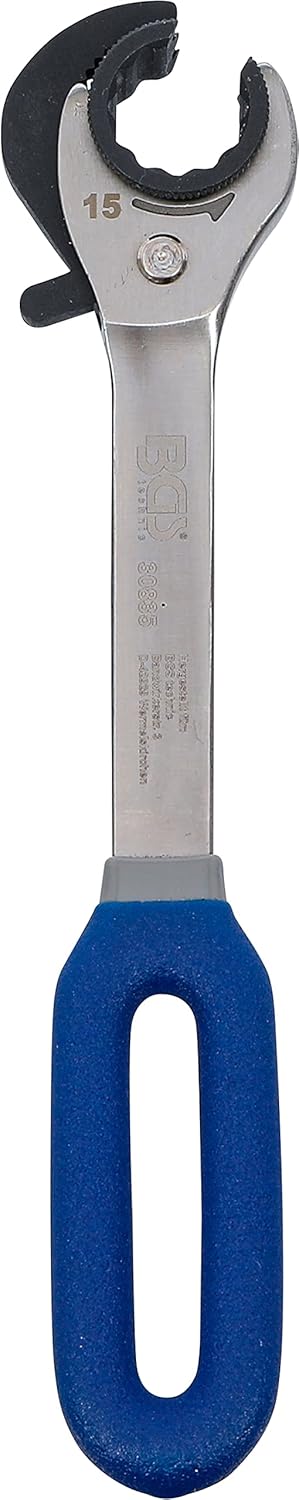 BGS 30835 | Ratschen-Ringschlüssel, offen | SW 15 mm Schlüsselweite: 15 mm, Schlüsselweite: 15 mm