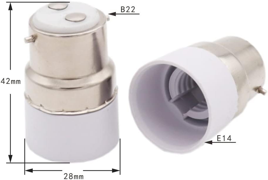 ShuoHui Bajonett B22 auf E14 Socket Halogen LED Glühbirne Adapter Buchse max voltage 250V 200W (10)