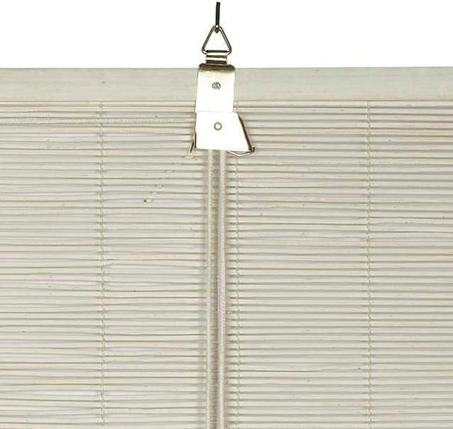 Estores Basic, Bambus-Jalousie, Weiss, Kreide, 90 x 175 cm, Rollos für Fenster