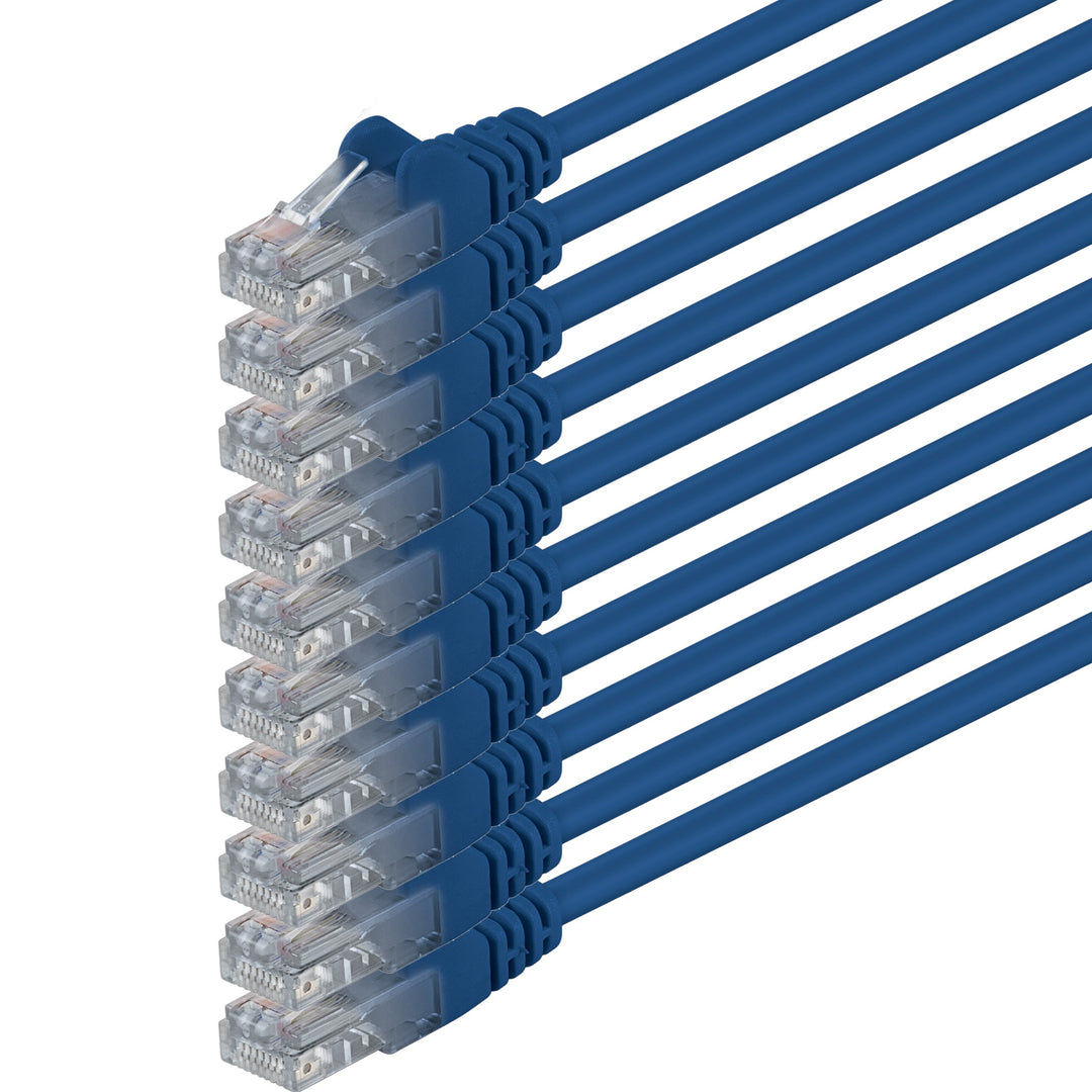 1aTTack.de Cat6 7,5m blau 10 Stück Netzwerkkabel Patchkabel Cat6 Lan Kabel 1000 Mbits Ethernet Lan b