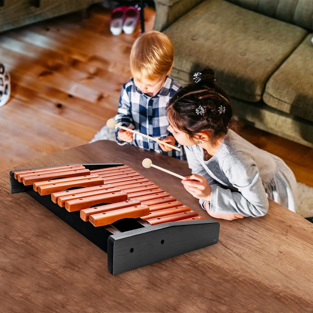 COSTWAY 25 Noten Glockenspiel Xylophon Holz mit Schlägel Tragetasche, Percussion Geeignet für Kinder