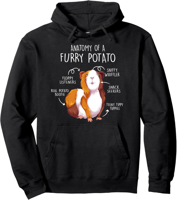 Anatomy Of A Furry Potato Guinea Pig Meerschweinchen Pullover Hoodie