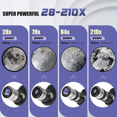 MEEZAA Teleskop, Teleskop Astronomie Erwachsene Profi, 70mm Blende 700mm Refraktor Teleskop für Kind