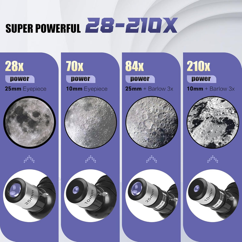 MEEZAA Teleskop, Teleskop Astronomie Erwachsene Profi, 70mm Blende 700mm Refraktor Teleskop für Kind