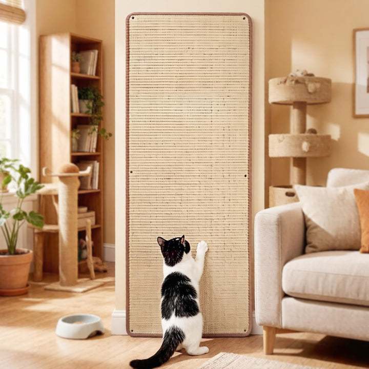 Kratzmatte Katze,2 Pack Kratzbretter Katze Sisal, Kratzmatte Katze aus natürlichem Sisal mit Selbstk