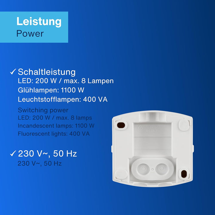 REV 0075362103 Bewegungsmelder, McSensor 360°/12m, Dämmerungsr. 15Min. 2300W, 600VA, weiss Weiss 230