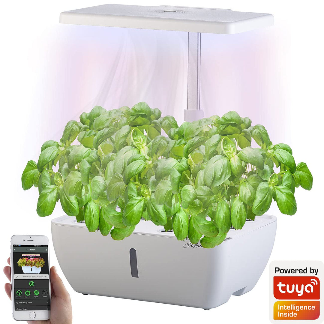 Carlo Milano Smart Garden: Smartes WLAN-Anzuchtsystem für 12 Pflanzen, Wachstums-LEDs, App, 7 l (Pfl