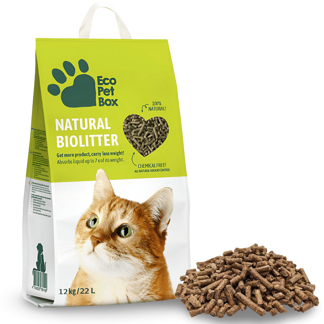 22L Bio Katzenstreu Pellets – natürliches & kompostierbares Katzenstreu aus Heu, ökologisches Einstr
