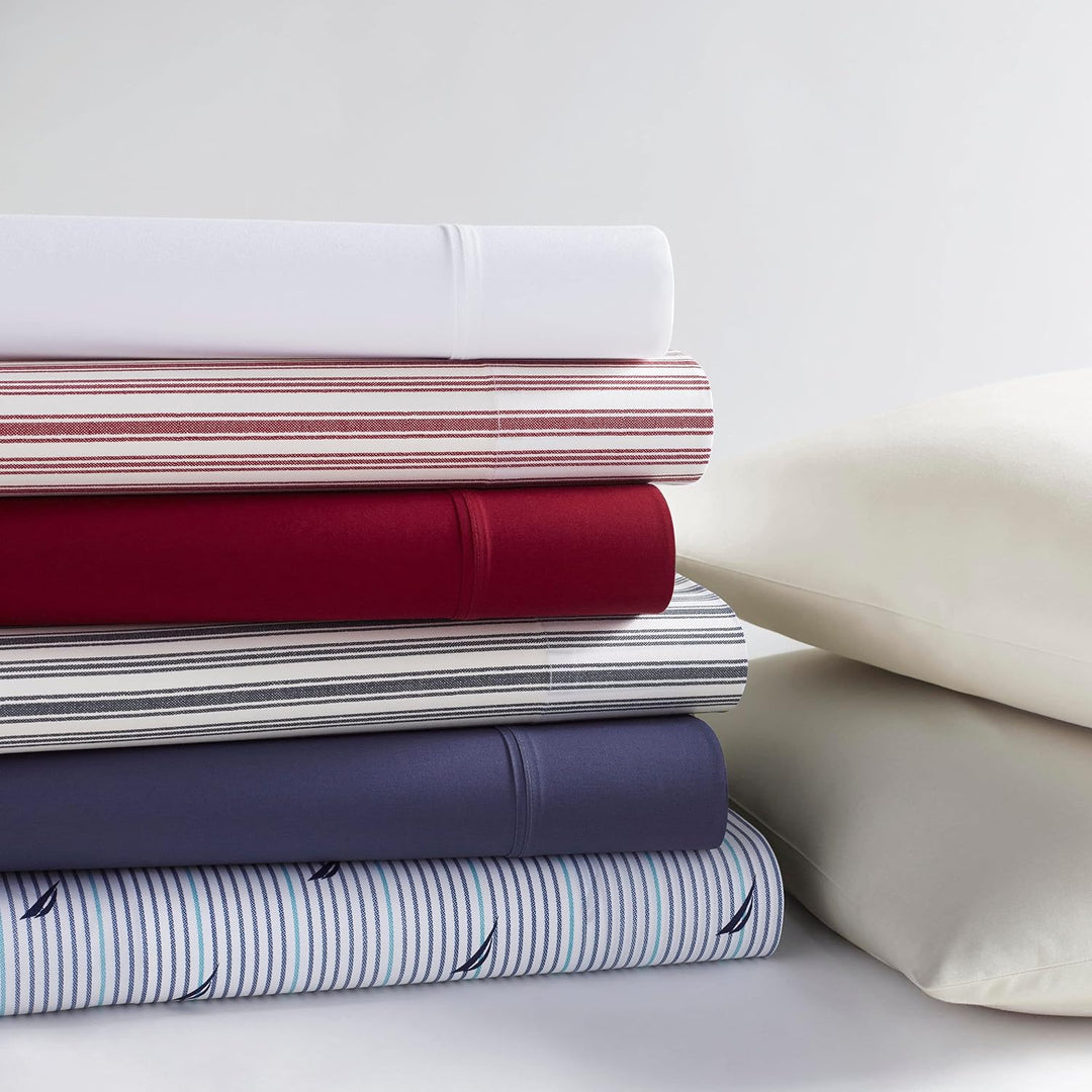 Nautica - Bettwäsche-Set für Doppelbett, Baumwoll-Perkal-Bettwäsche-Set, knackig und kühl, Dor-Room-
