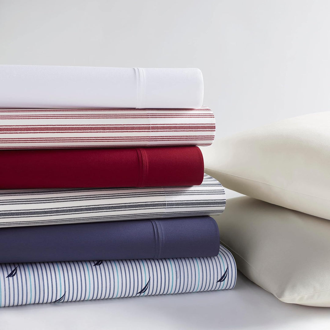Nautica - Komplettes Bettwäsche-Set, Baumwollperkal, knackig und kühl, leicht und atmungsaktiv (Cole