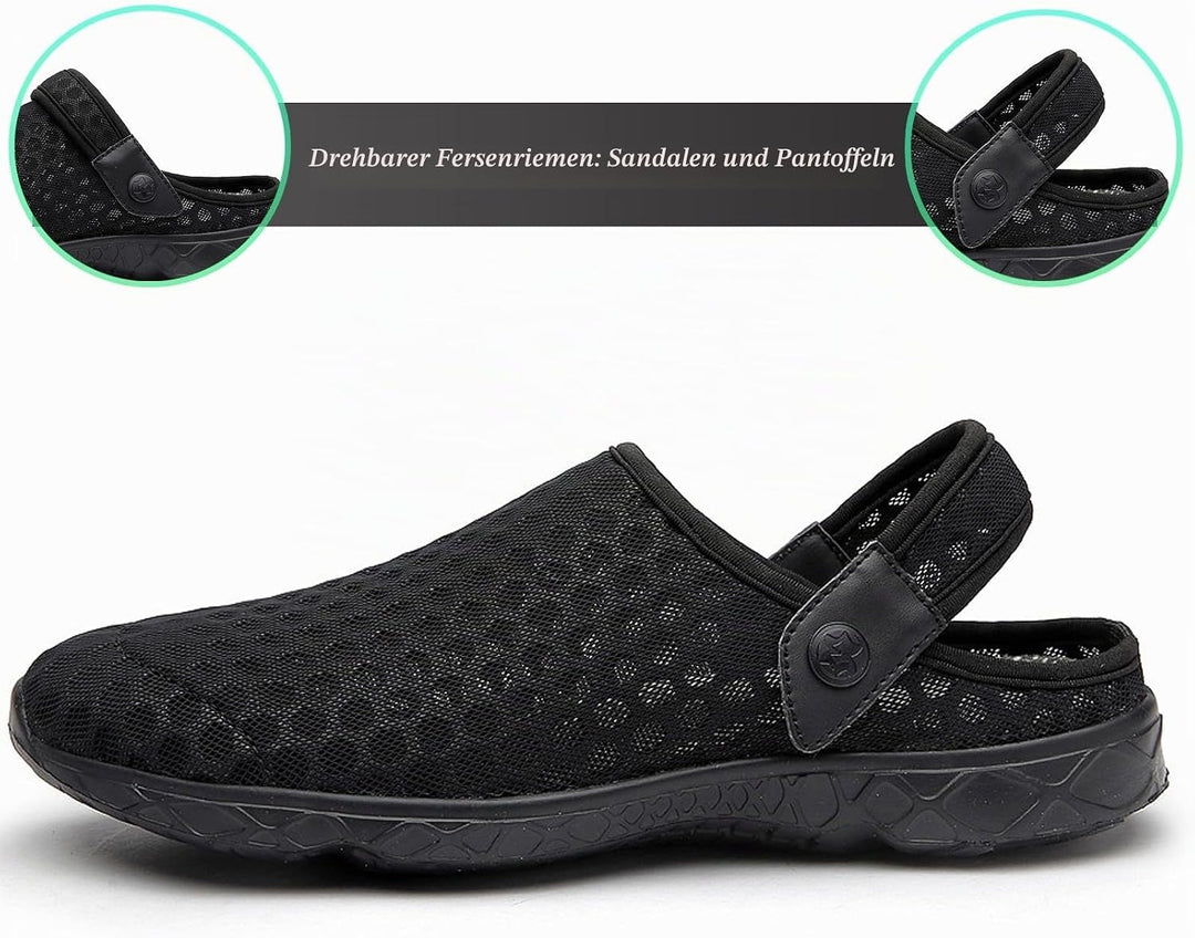 Unisex Clogs Hausschuhe Atmungsaktiv Mesh Pantoletten Sommer Beach Freizeit Schuhe rutschfest Weiche