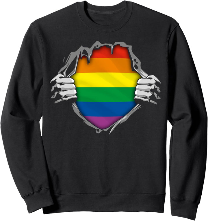 LGBT Regenbogenfahne Held Gay Pride Sweatshirt