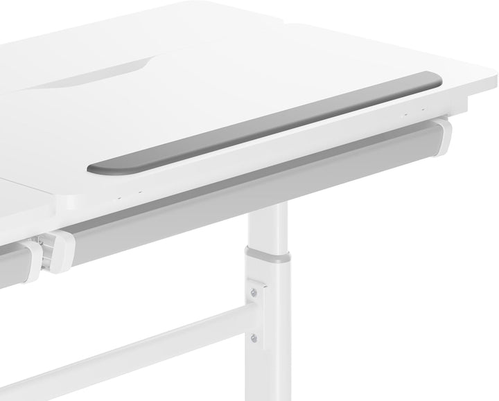 HOKO® Ergo Lana rutschfeste Handballenauflage mit Buchstopper für Kinderschreibtisch, Farbe Grau. Er