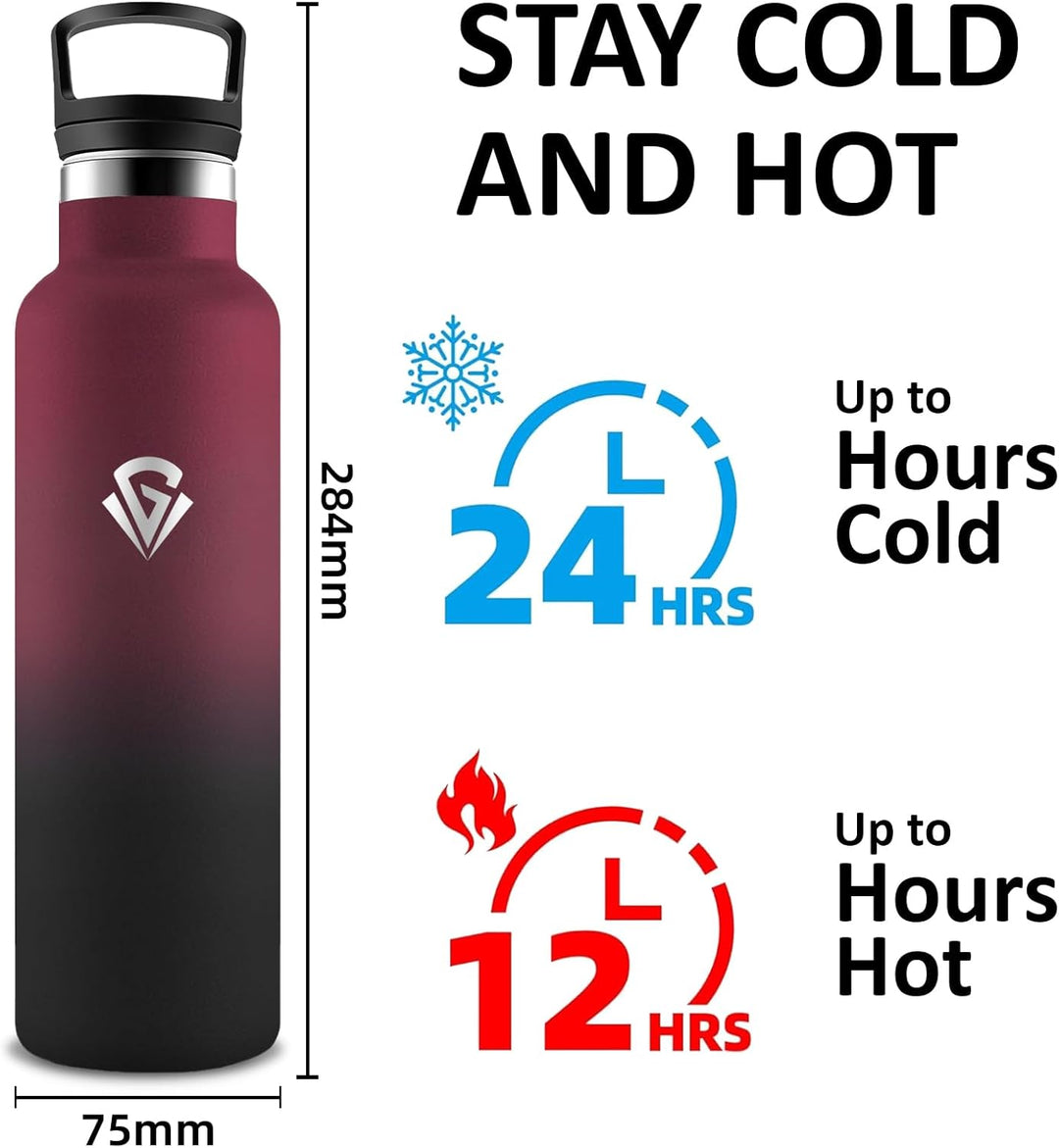 Trinkflasche Edelstahl- Wasserflasche 750ml- BPA-Frei- Thermosflasche mit Strohhalm- Isolierflasche