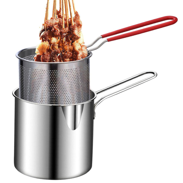 Frittiertopf - Ölsparende kleine Fritteuse im japanischen Stil | Kochtopf zum Braten von Hähnchensch